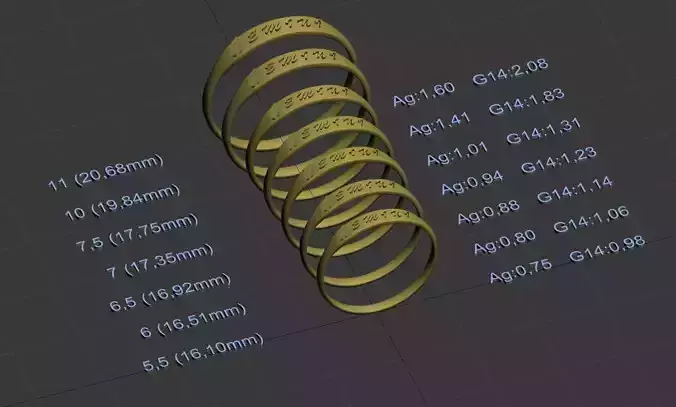 Gemini  jewelry ring with a convex inscription 3D print model