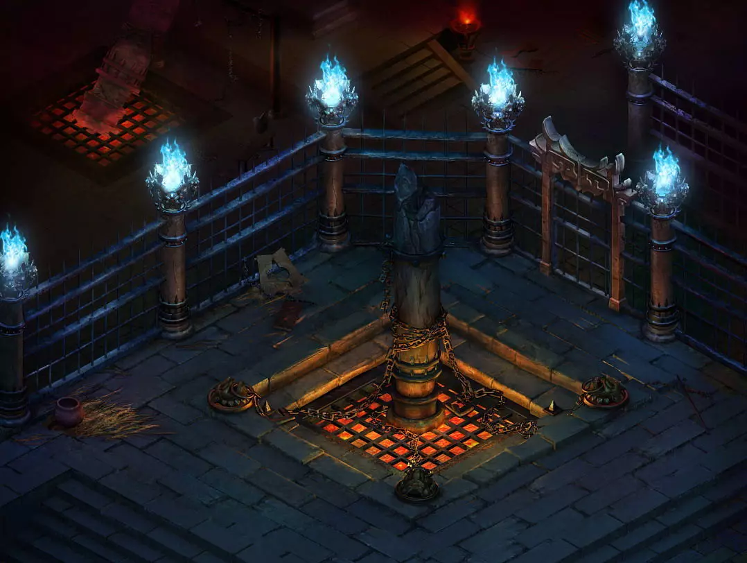Main city Yamen dungeon interior 3D model