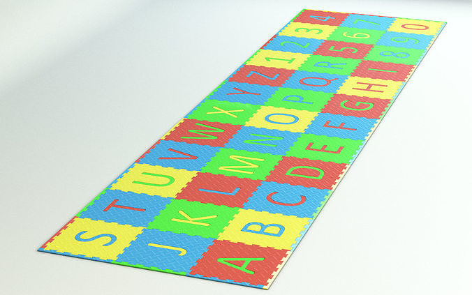 Childrens Playroom Foam Floor Tiles 3D model