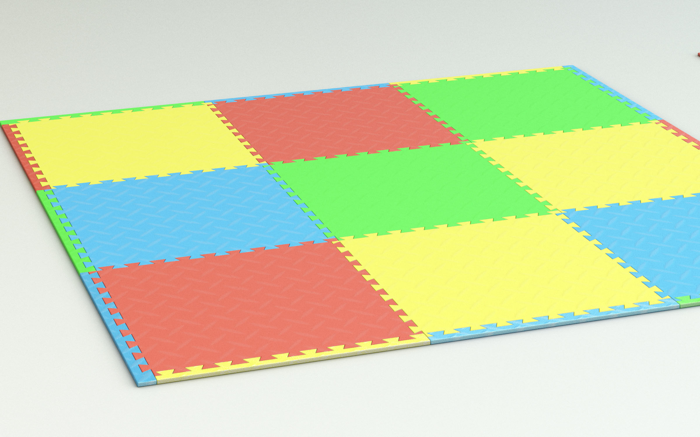 Childrens Playroom Foam Floor Tiles 3D model_5