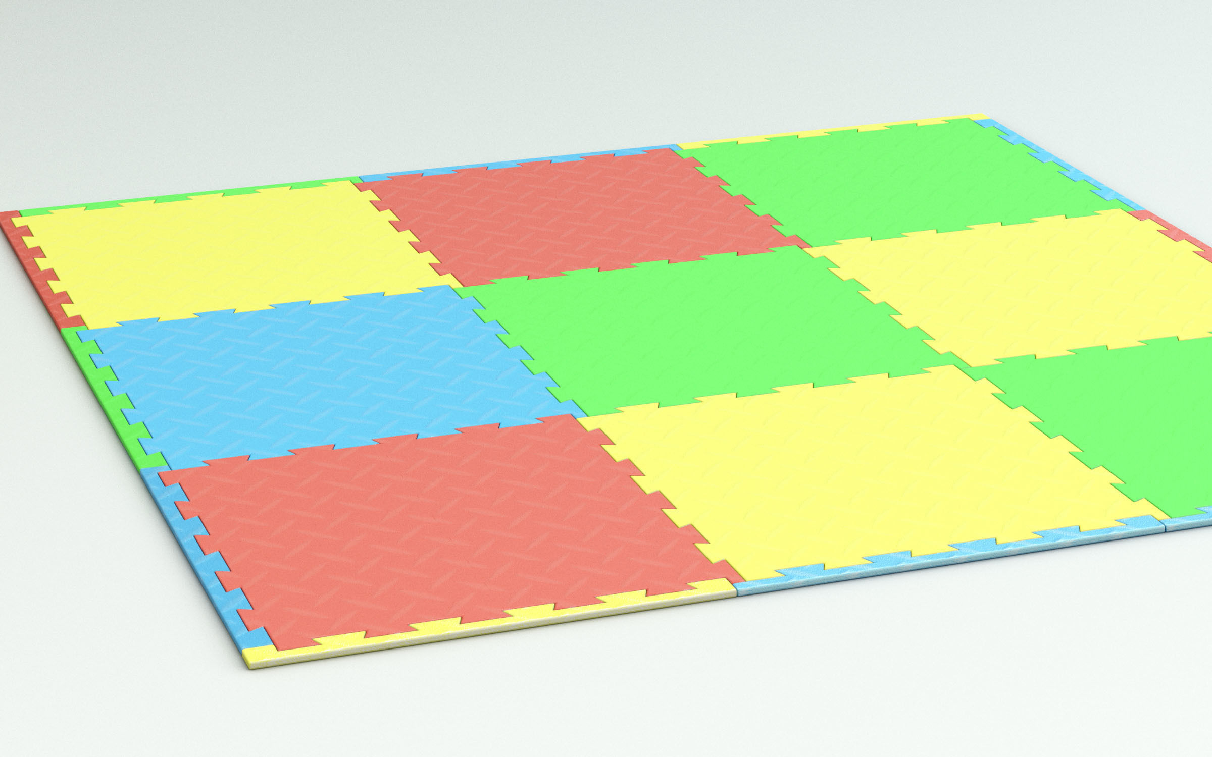 Childrens Playroom Foam Floor Tiles 3D model_6