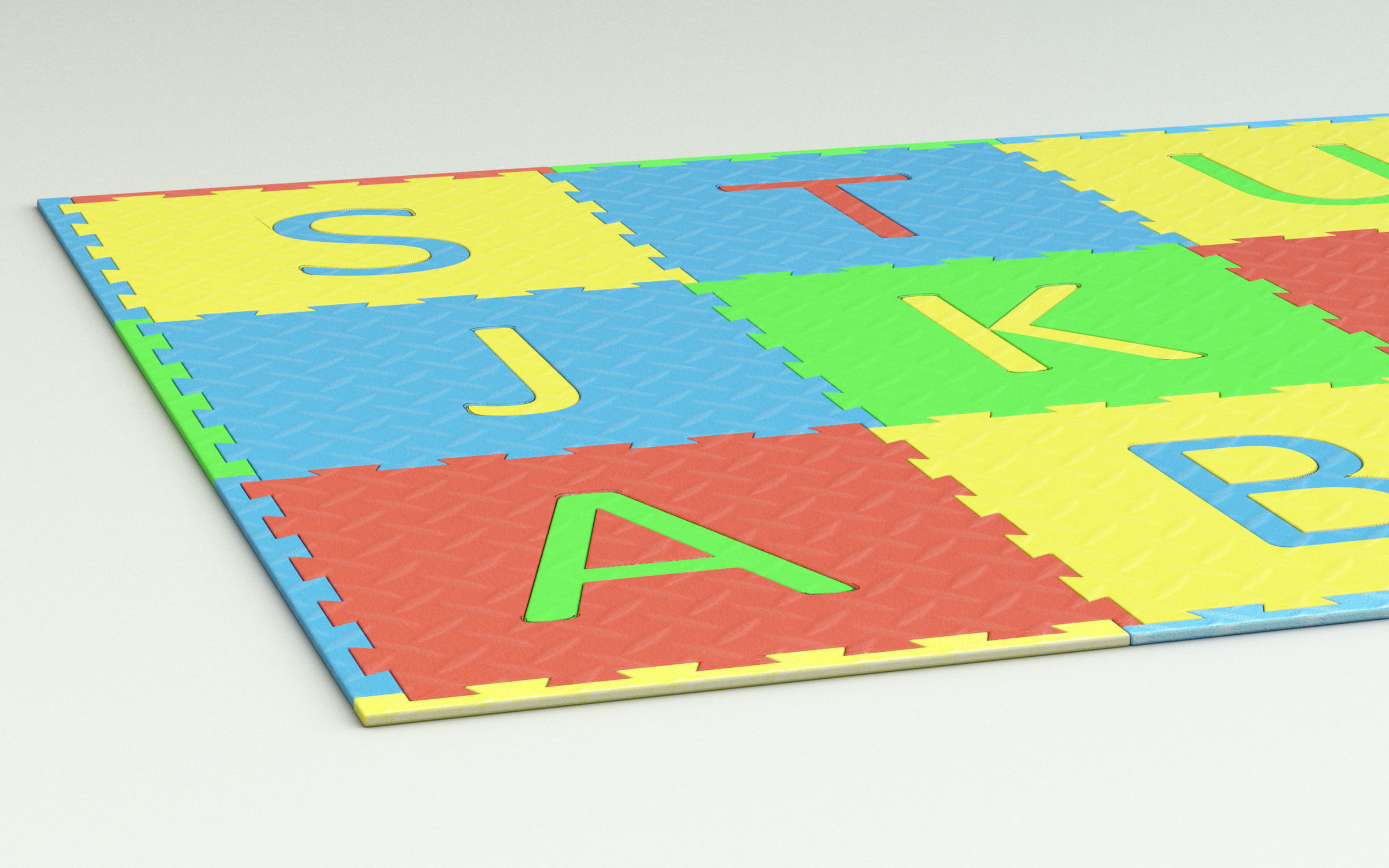 Childrens Playroom Foam Floor Tiles 3D model_1