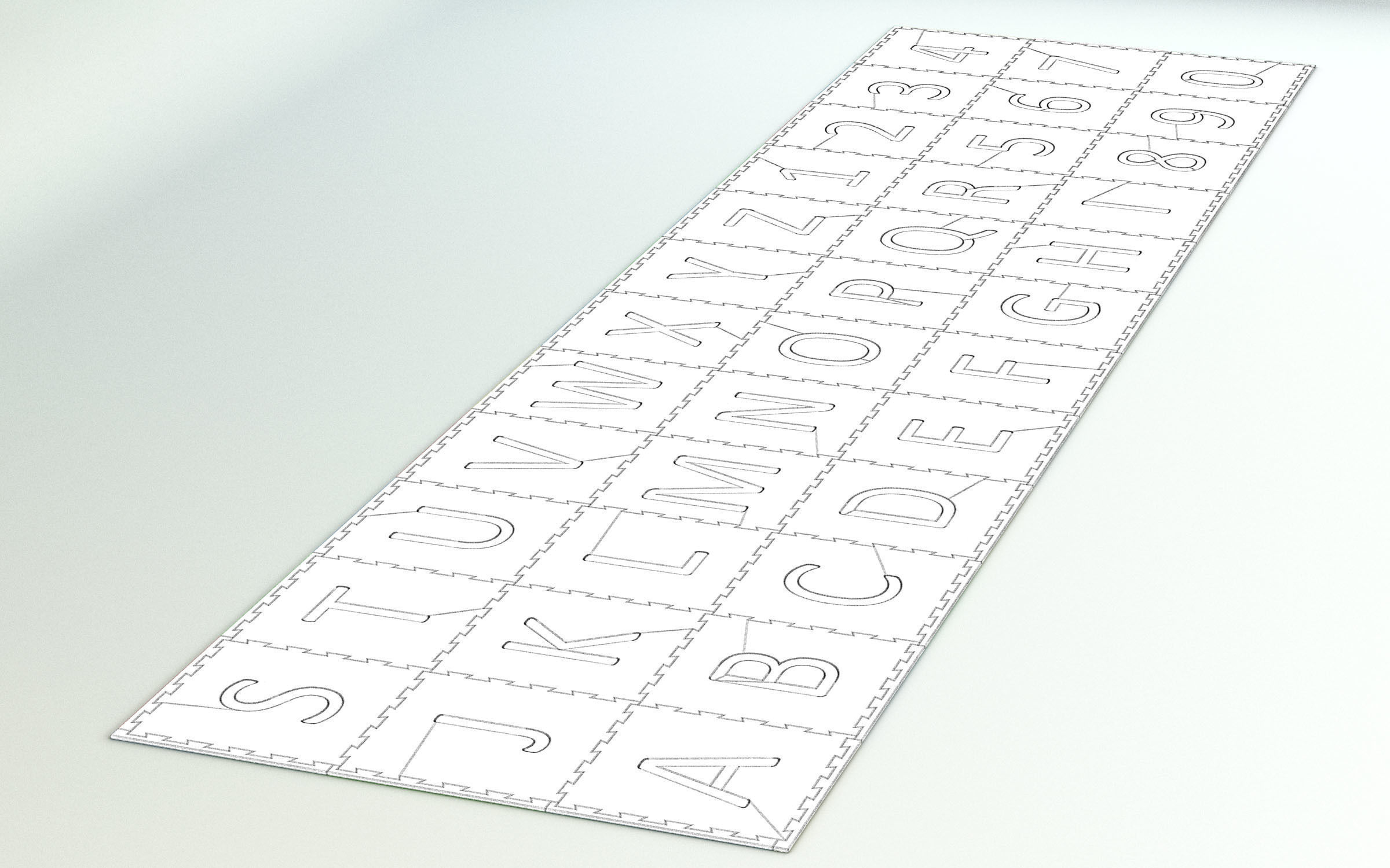 Childrens Playroom Foam Floor Tiles 3D model_8