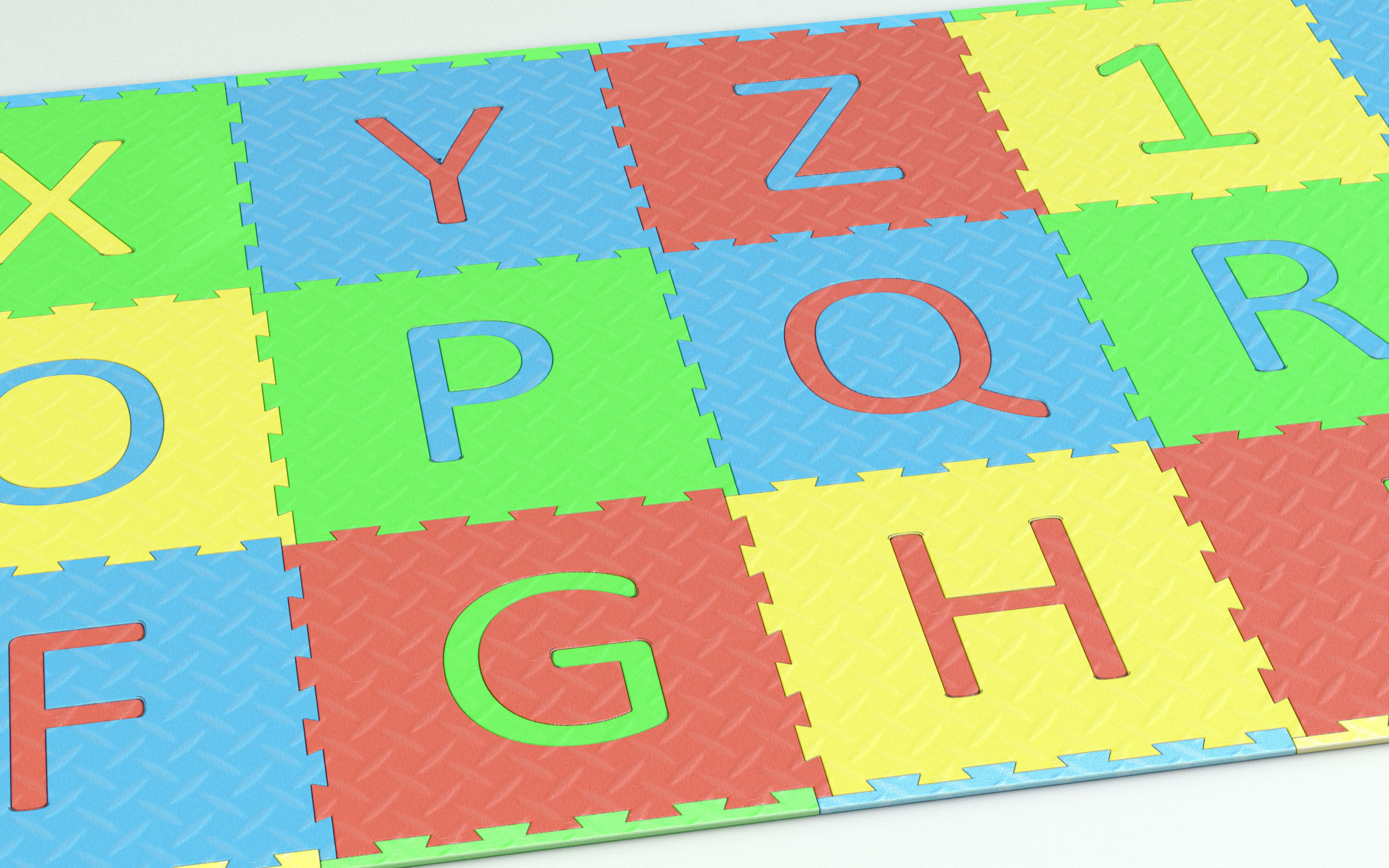 Childrens Playroom Foam Floor Tiles 3D model_2