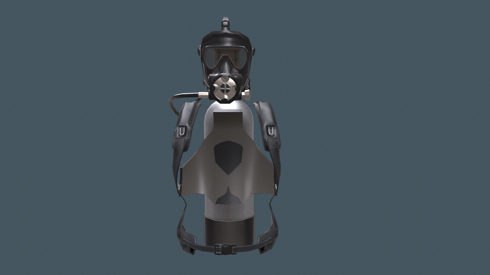 Scuba diver rigged Low-poly 3D model_12