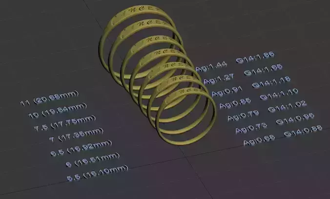 Canser  jewelry ring with carved inscription 3D print model