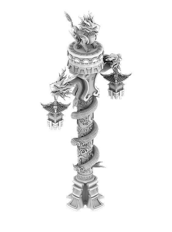 Decorative column - Long column 3D model_2