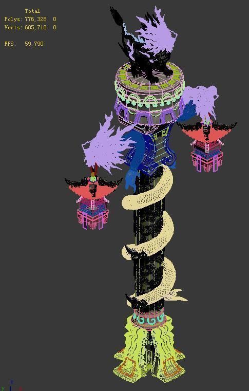 Decorative column - Long column 3D model_5