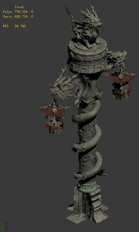 Decorative column - Long column 3D model_4