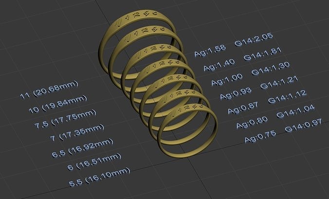 Virgo  jewelry ring with a convex inscription 3D print model