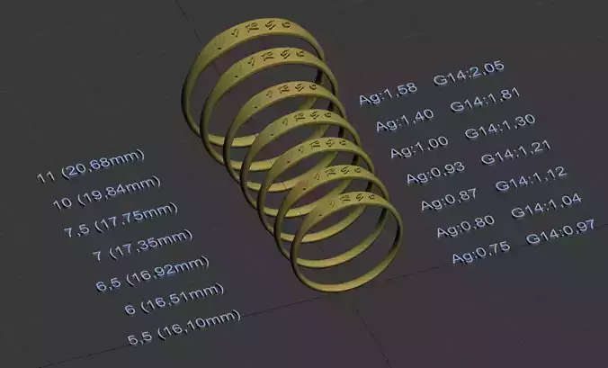 Virgo  jewelry ring with a convex inscription 3D print model