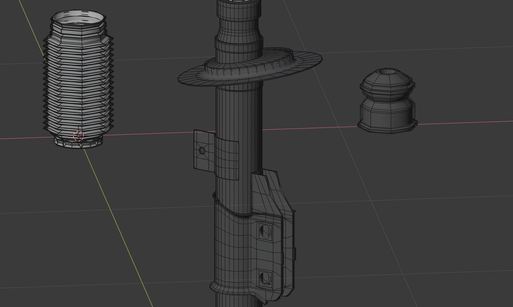 Set of spare parts shock absorber and 3D model_7