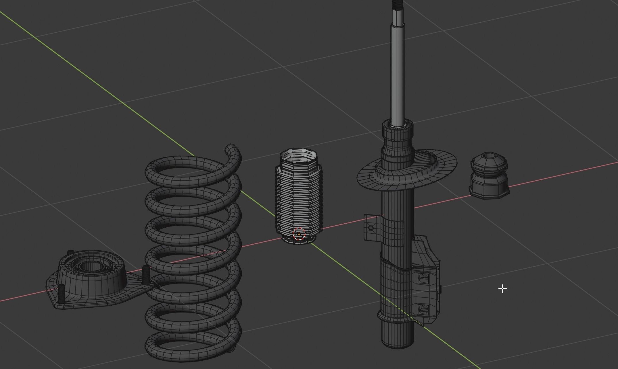 Set of spare parts shock absorber and 3D model_1