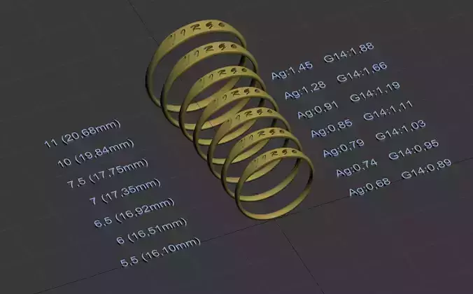 Virgo  jewelry ring with carved inscription 3D print model