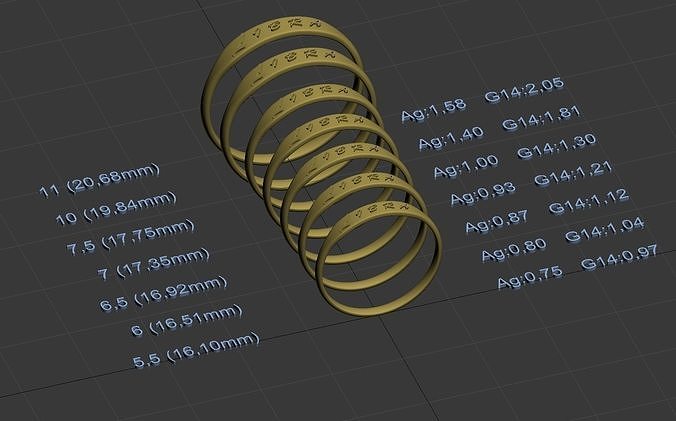Libra  jewelry ring with a convex inscription 3D print model