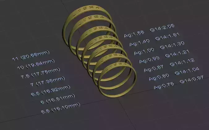 Libra  jewelry ring with a convex inscription 3D print model
