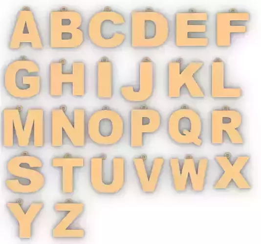 Alphabet Letter Pendant 3DM set1 26 Letters