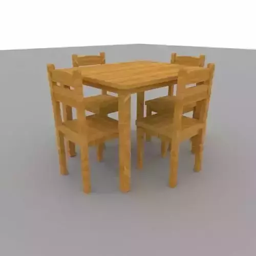Table and Chairs 3D Model