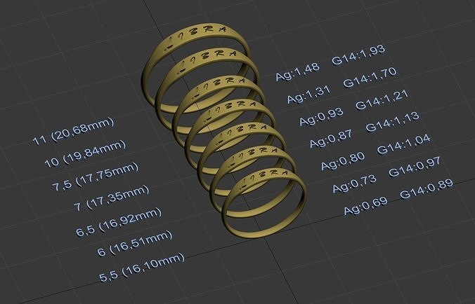 Libra  jewelry ring with carved inscription 3D print model