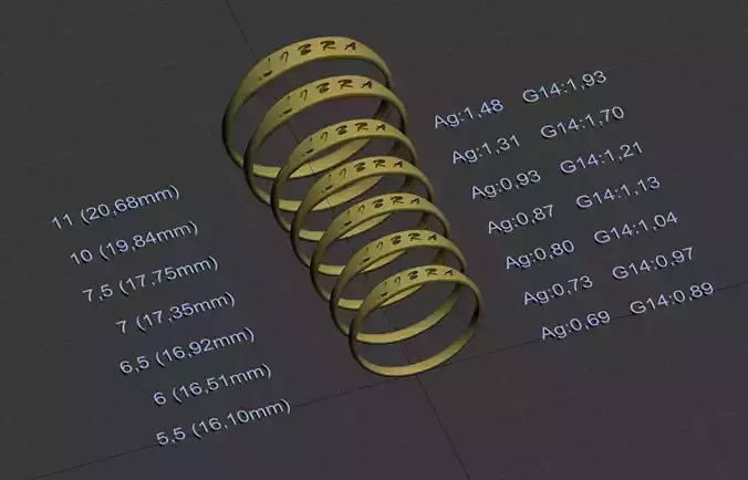 Libra  jewelry ring with carved inscription 3D print model