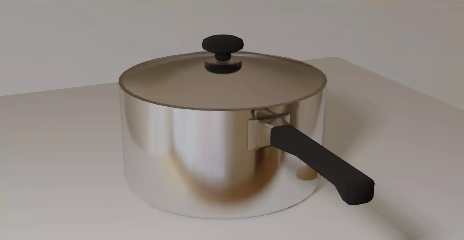 Aluminum Pan - Panela de Aluminio Low-poly 3D model_0