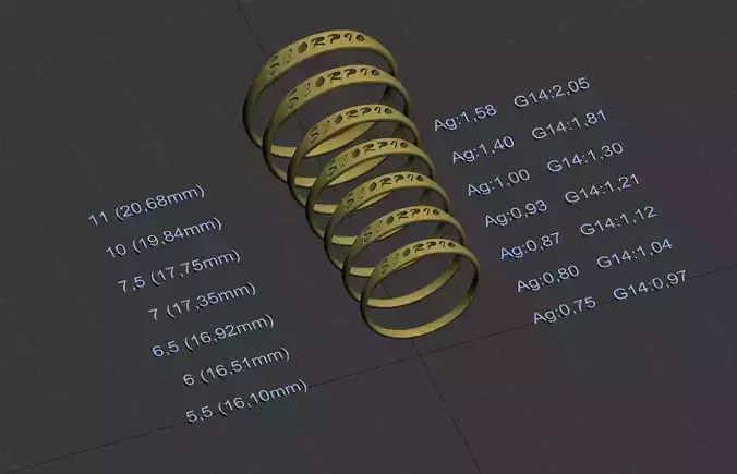Scorpio  jewelry ring with carved inscription 3D print model
