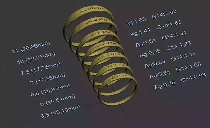 Capricorn  jewelry ring with a convex inscription 3D print model