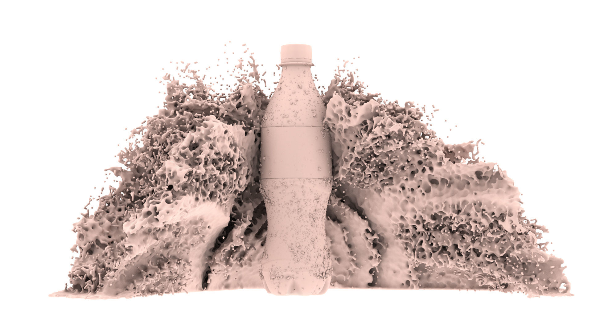 COKE Splash Ice Bottle Packshot 3D model_2