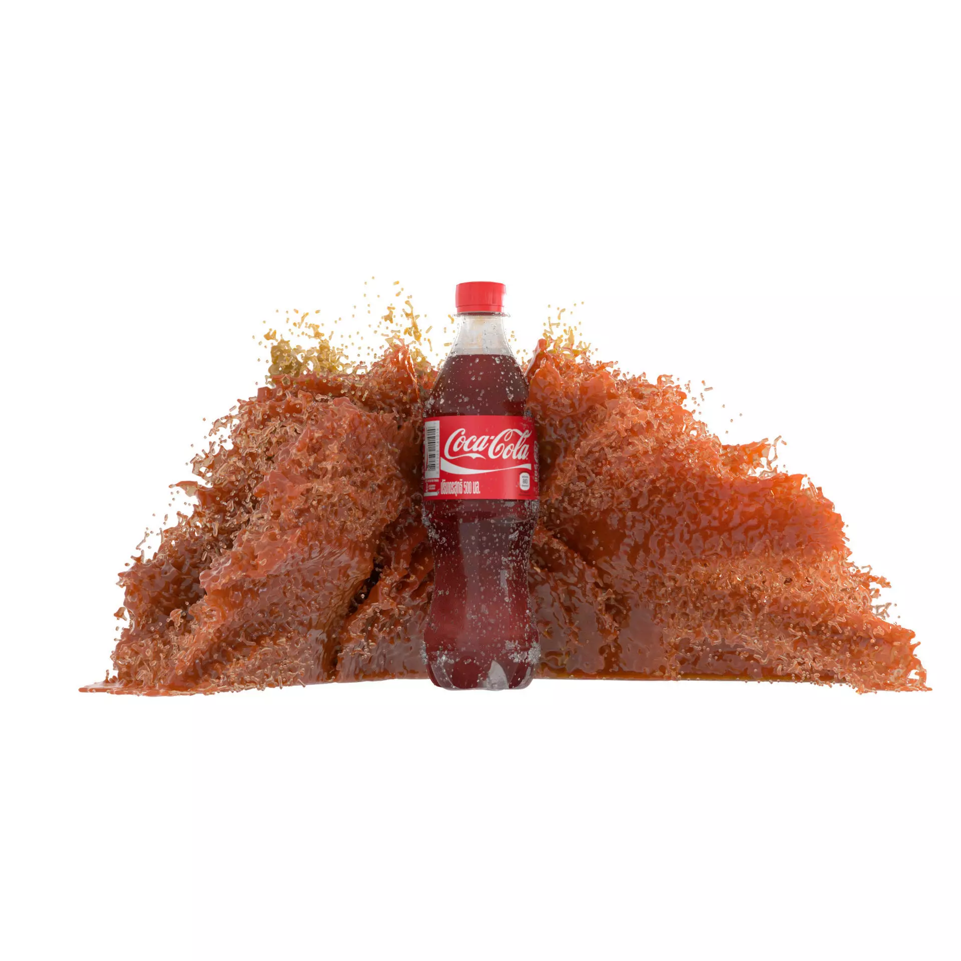 COKE Splash Ice Bottle Packshot 3D model_0