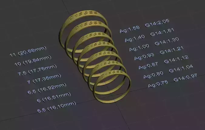 Pisces  jewelry ring with a convex inscription 3D print model
