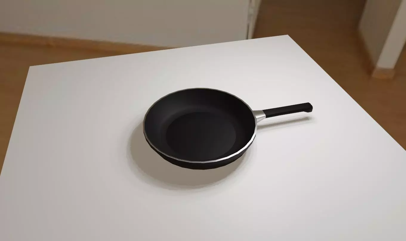 Frying Pan Aluminum - Frigideira de Aluminio Low-poly 3D model