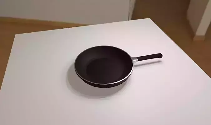Frying Pan Aluminum - Frigideira de Aluminio Low-poly 3D model