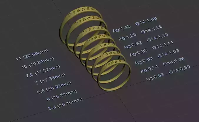 Pisces  jewelry ring with carved inscription 3D print model