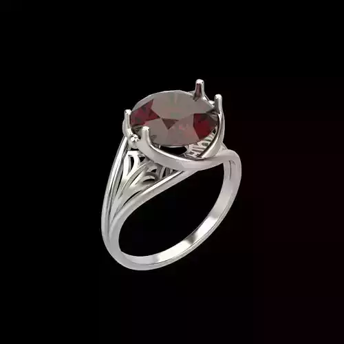 Women ring with gem 3dm stl vintage