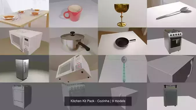 Kitchen Kit Pack - Cozinha 3D Model Collection