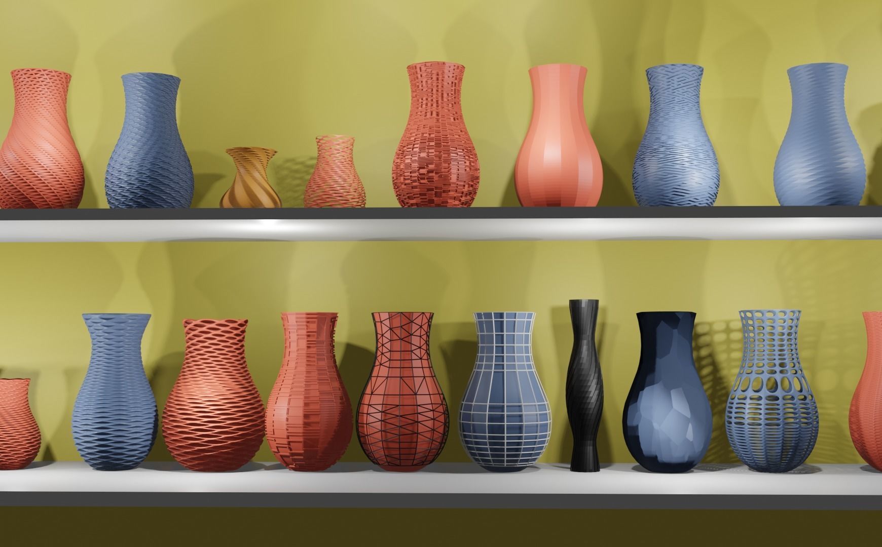 26 Vases full set different models 3D print model_3