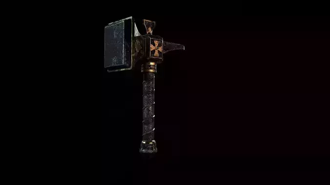 Dwarf Real-Time Black Gold Hammer