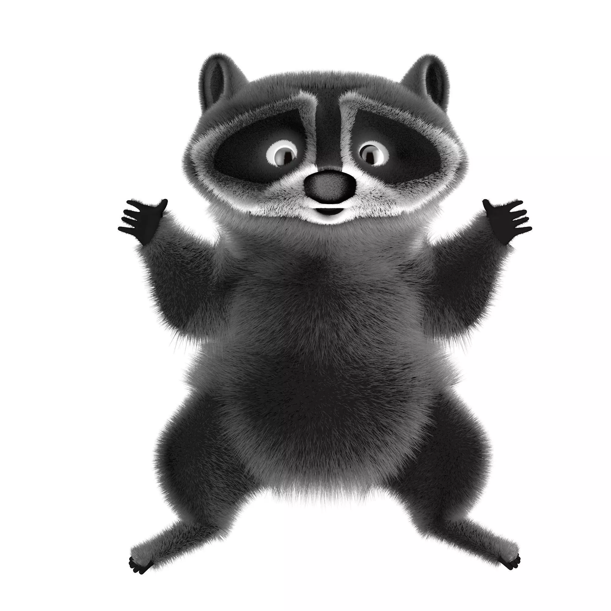 Raccoon character  cartoon 3D model_0