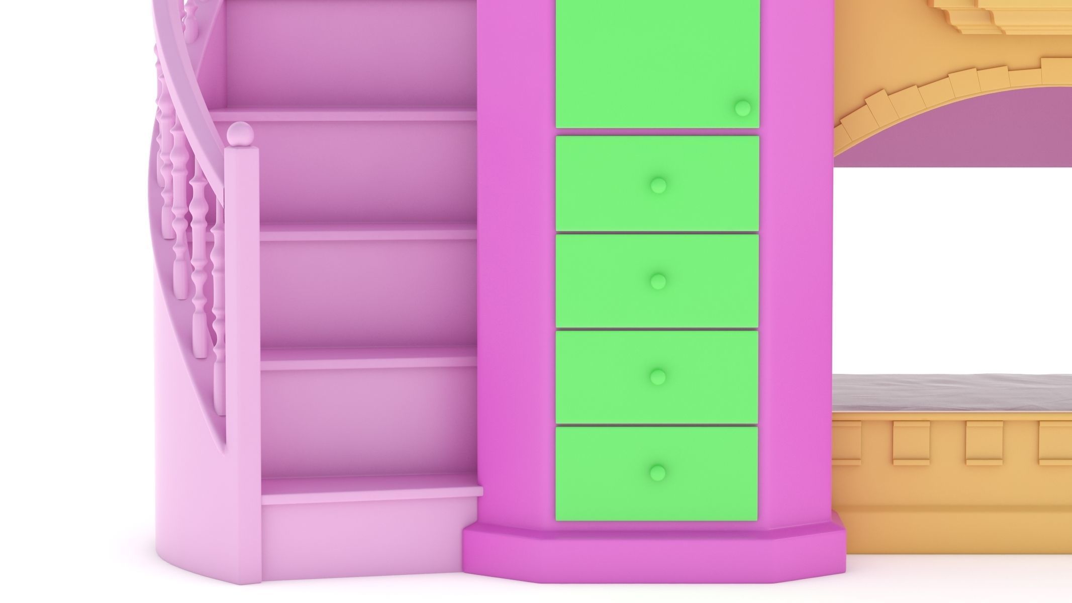 Castle Bed Kid Room 3D model_10