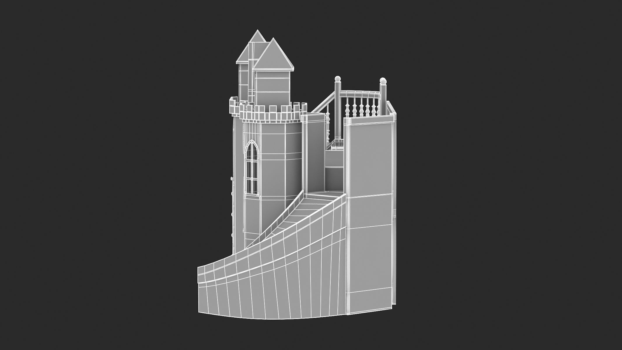 Castle Bed Kid Room 3D model_26