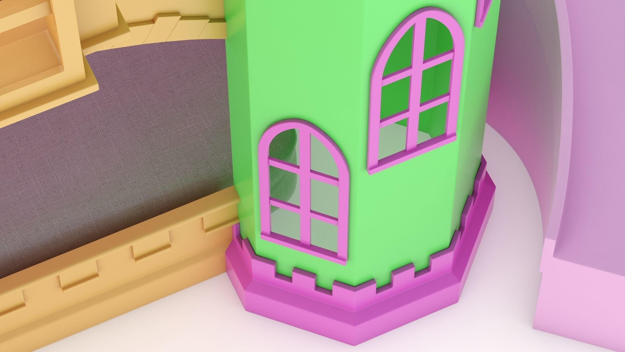 Castle Bed Kid Room 3D model_19