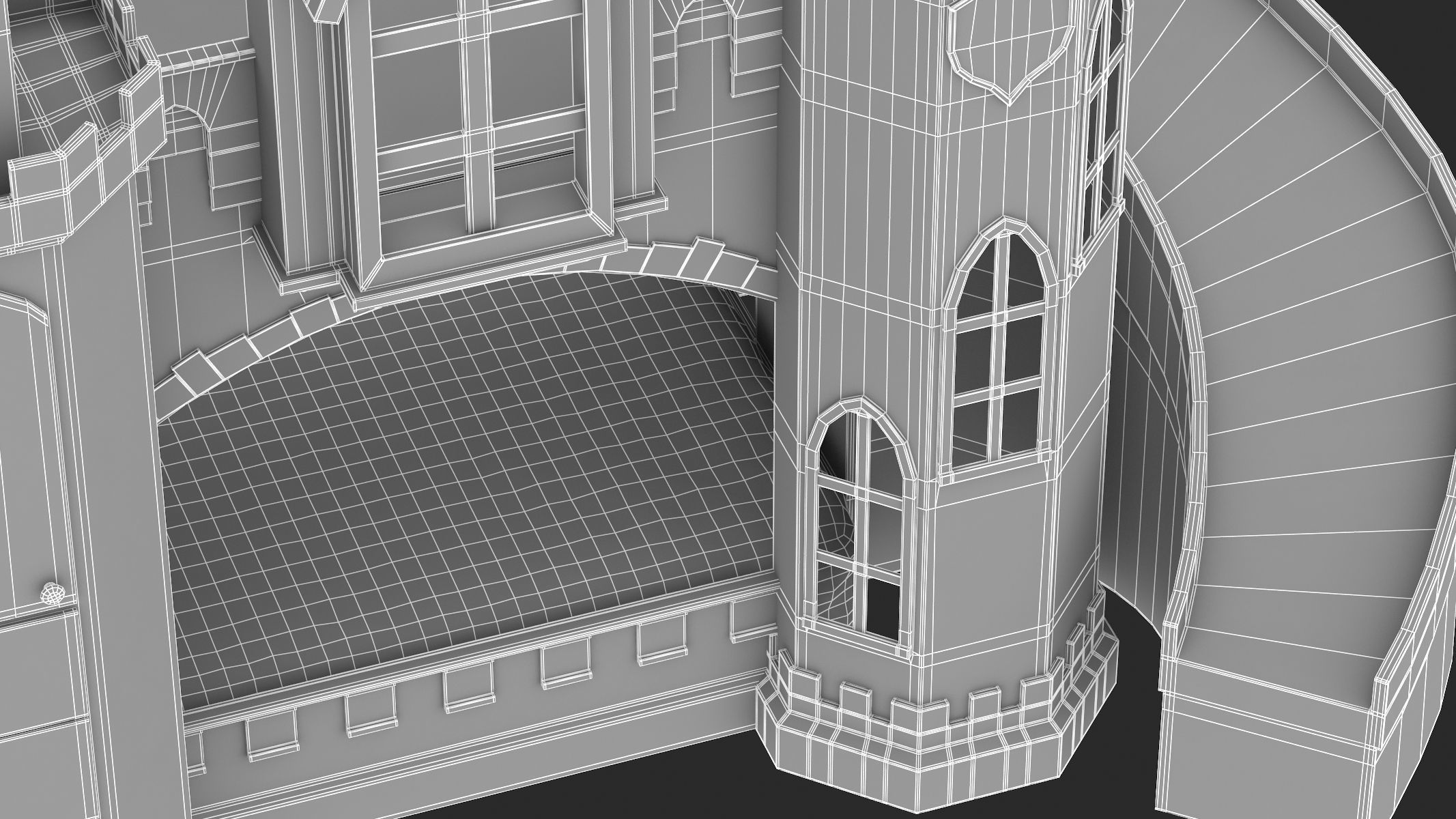 Castle Bed Kid Room 3D model_39