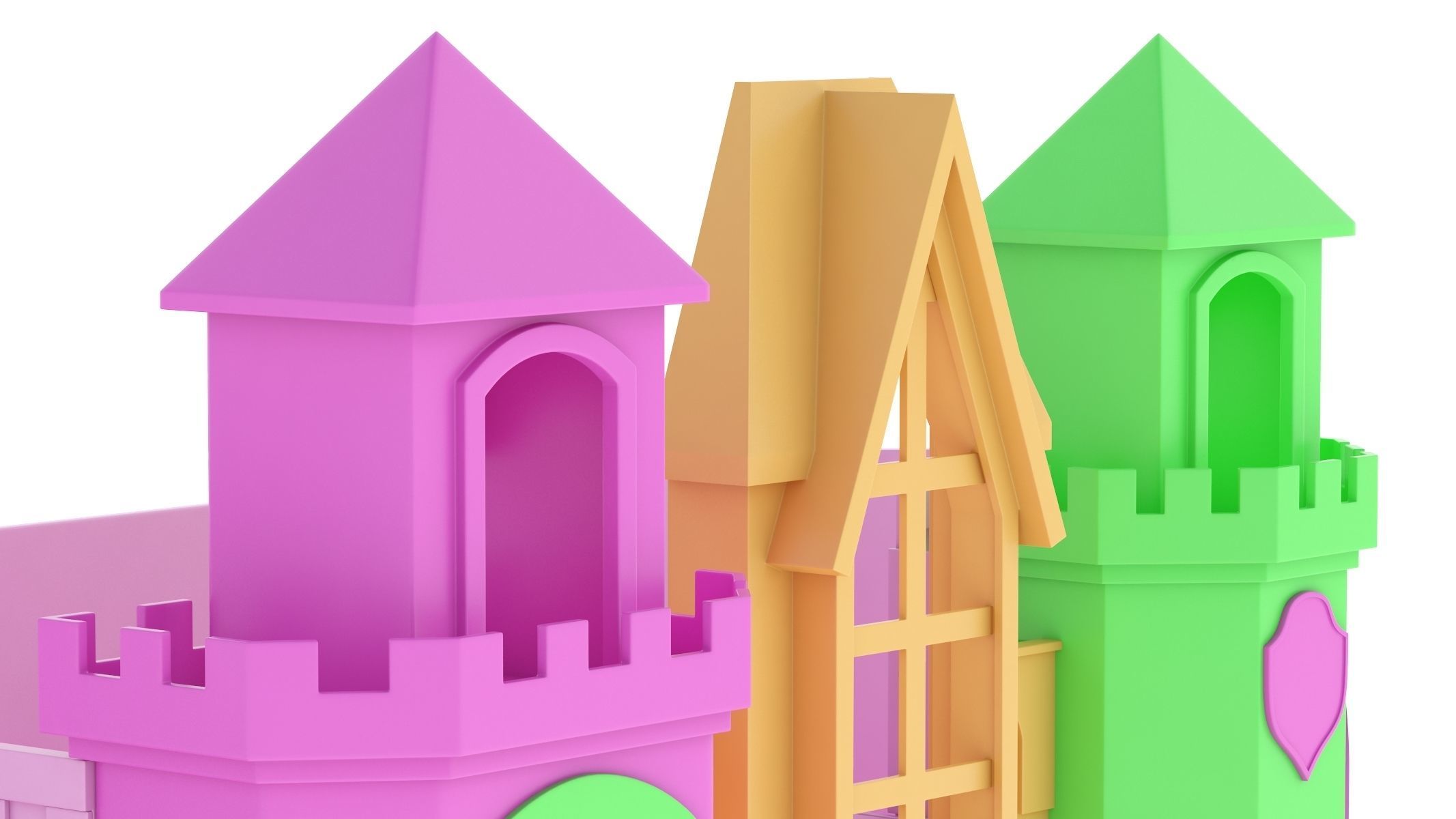 Castle Bed Kid Room 3D model_11