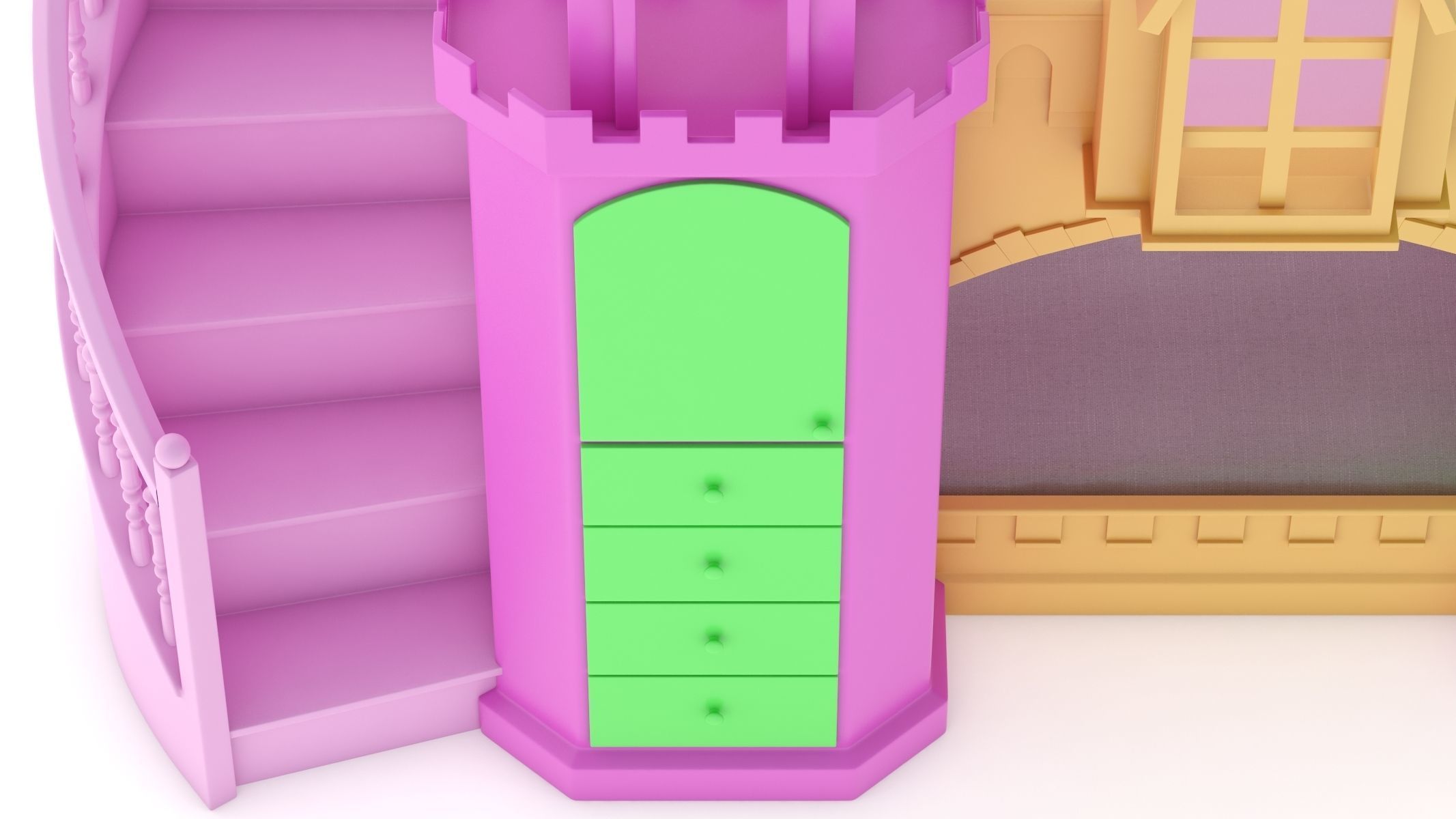 Castle Bed Kid Room 3D model_18