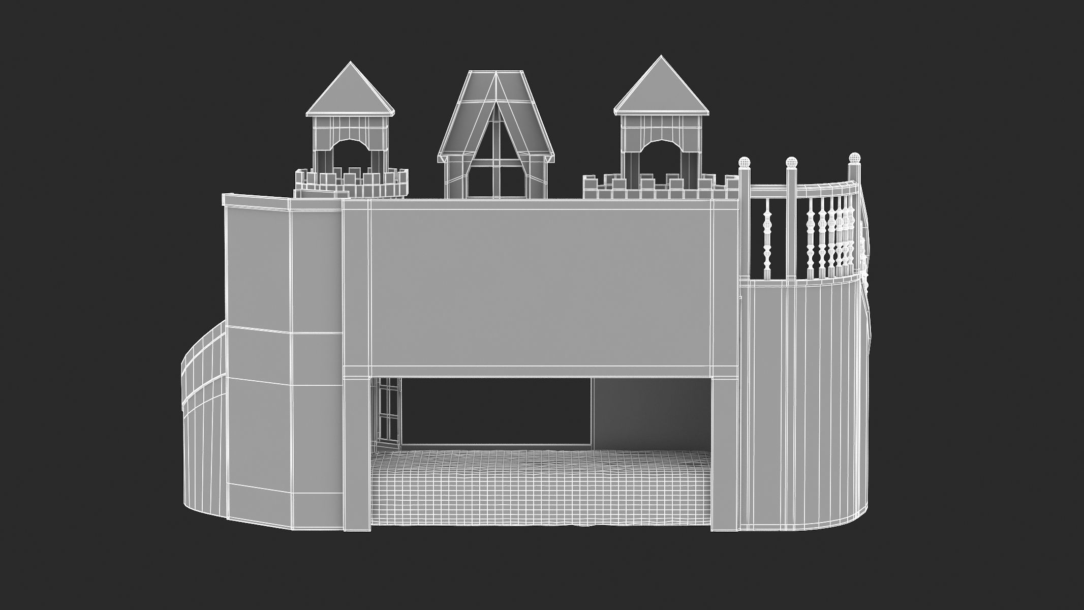 Castle Bed Kid Room 3D model_24