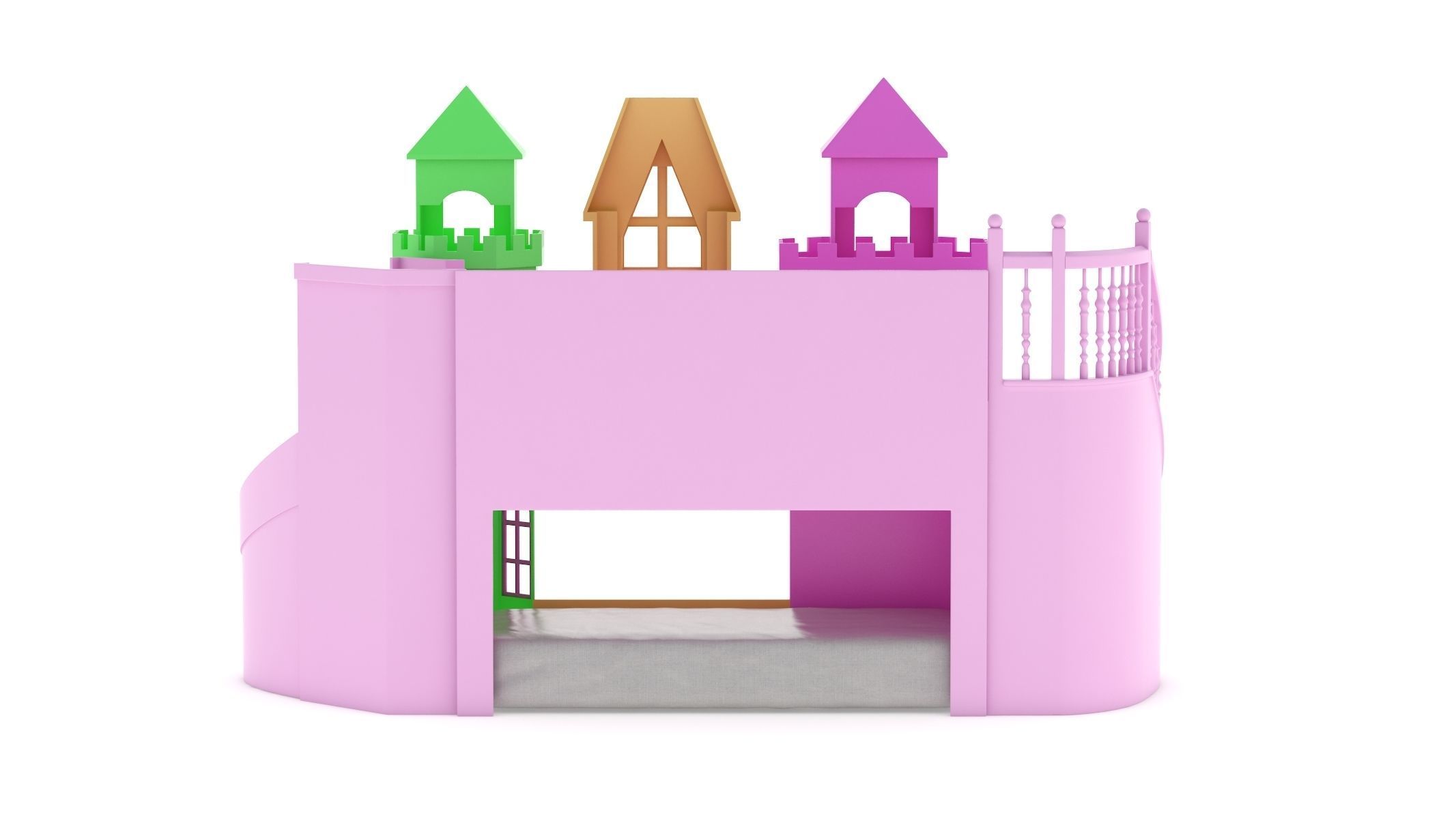 Castle Bed Kid Room 3D model_4