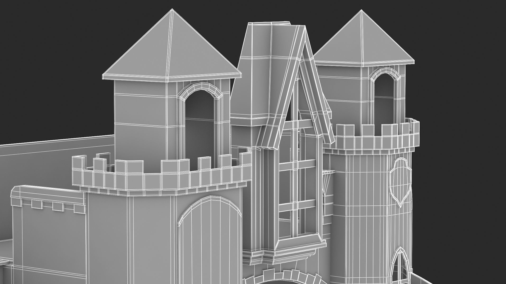 Castle Bed Kid Room 3D model_31