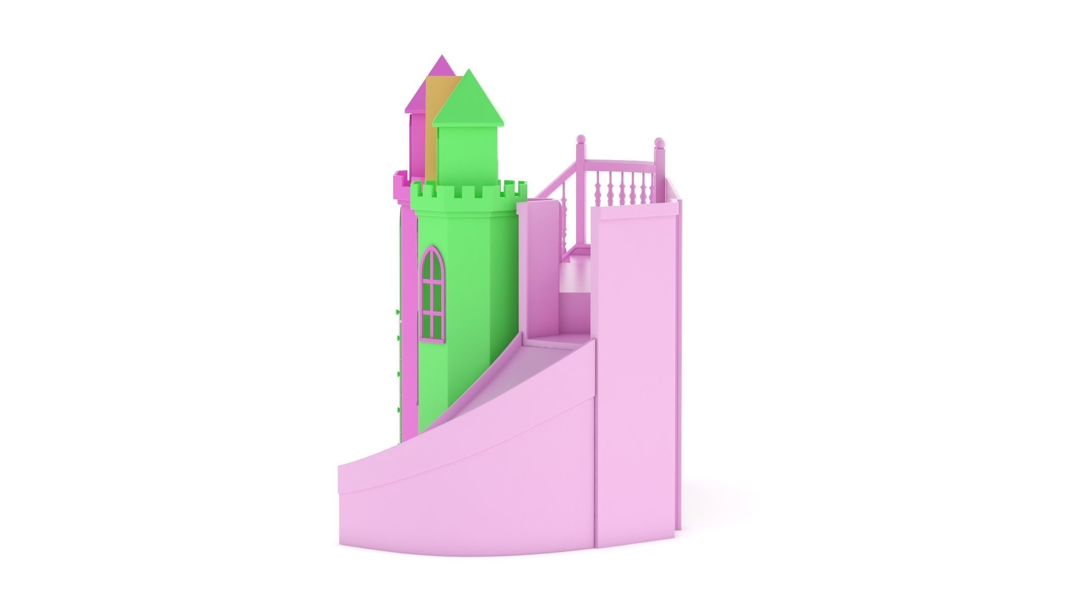 Castle Bed Kid Room 3D model_6