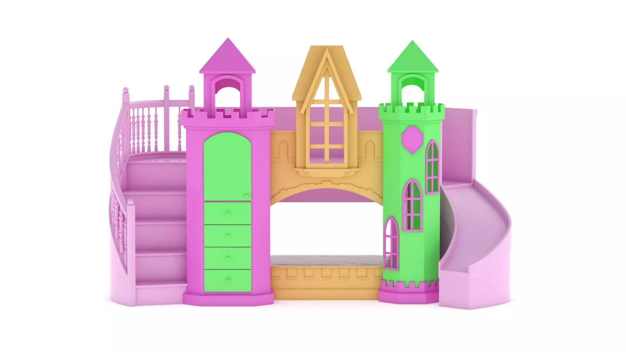 Castle Bed Kid Room 3D model_0