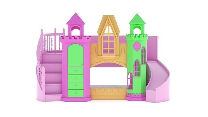 Castle Bed Kid Room 3D model